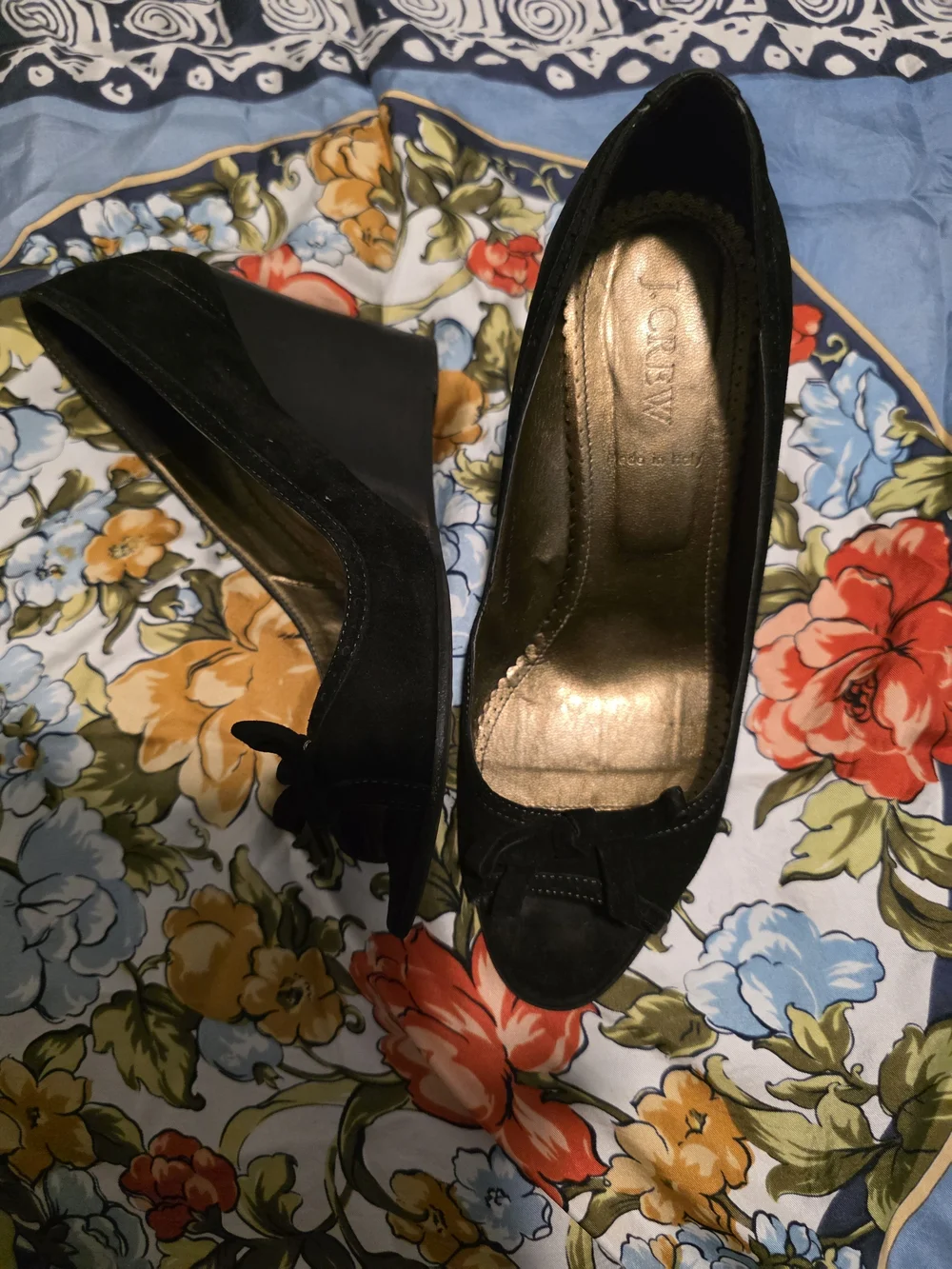Black Wedge Heels for Women - Classic Slip-On Style